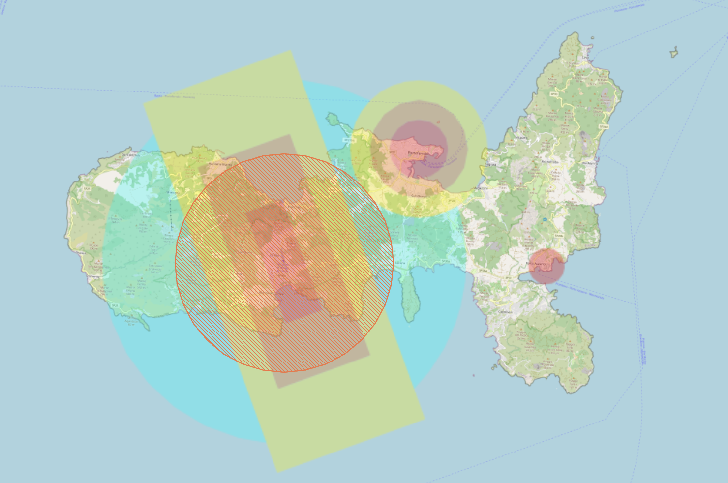 Mappa di dove si puo' volare col drone sull'isola d'Elba